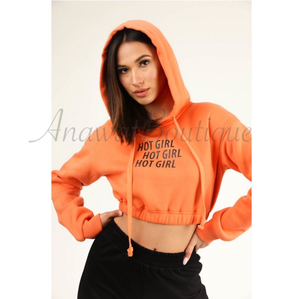 Hot Girl Cropped Hoodie